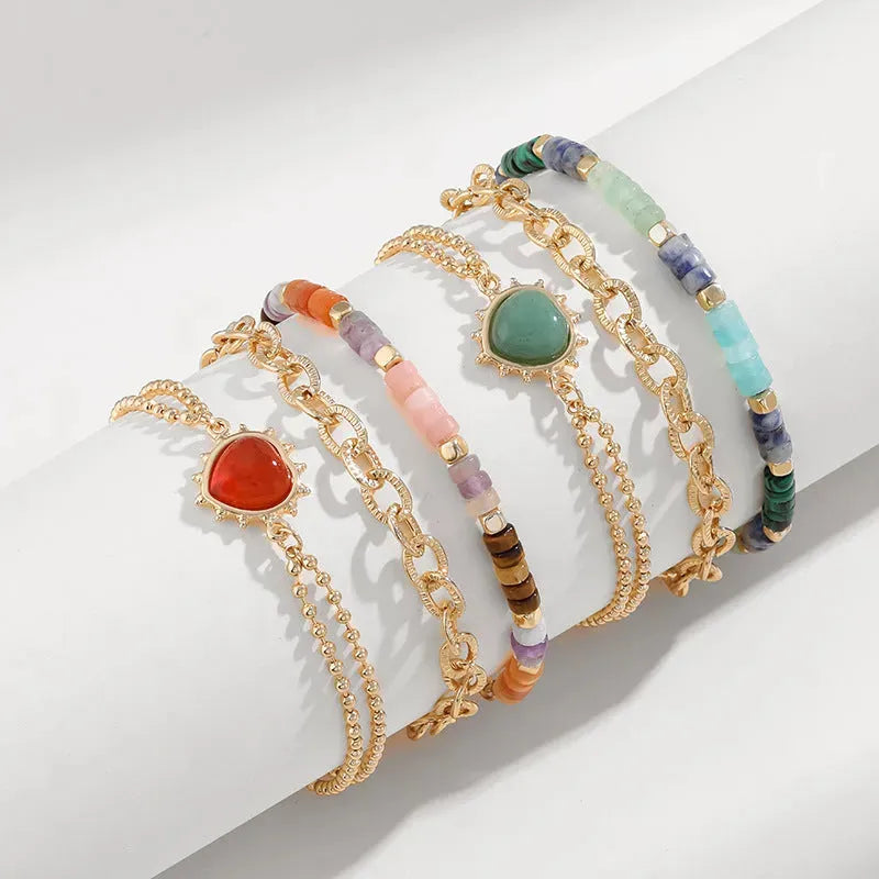 Heart Triple-Layered Bracelet Bracelets - Tophatter Daily Deals